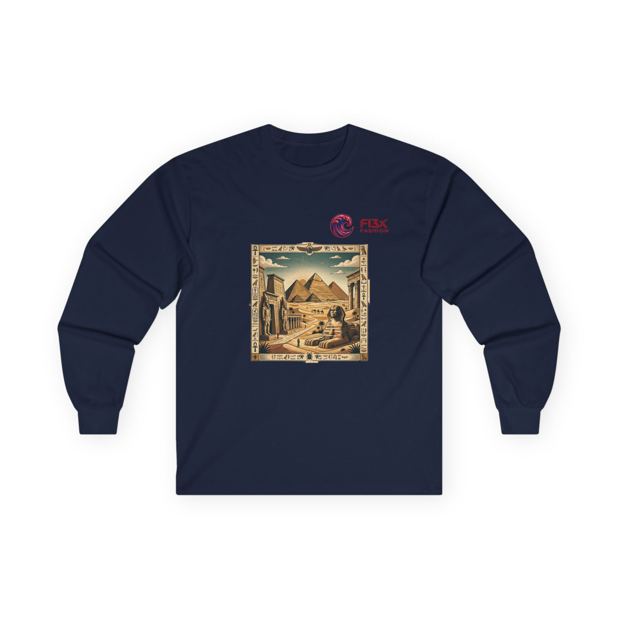 Egyptian Pyramids Vintage Graphic Long Sleeve Tee
