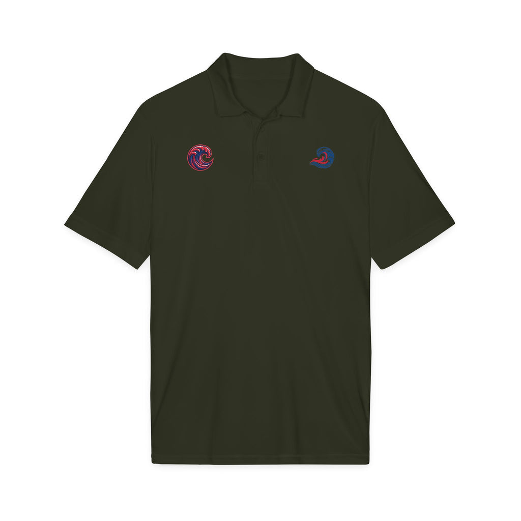 Embroidered Wave Logo Polo Shirt — Breathable Performance Golf & Work Polo
