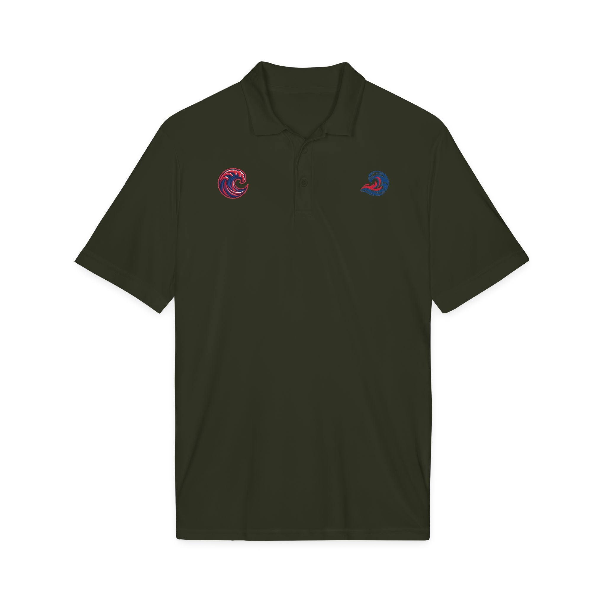 Embroidered Wave Logo Polo Shirt — Breathable Performance Golf & Work Polo