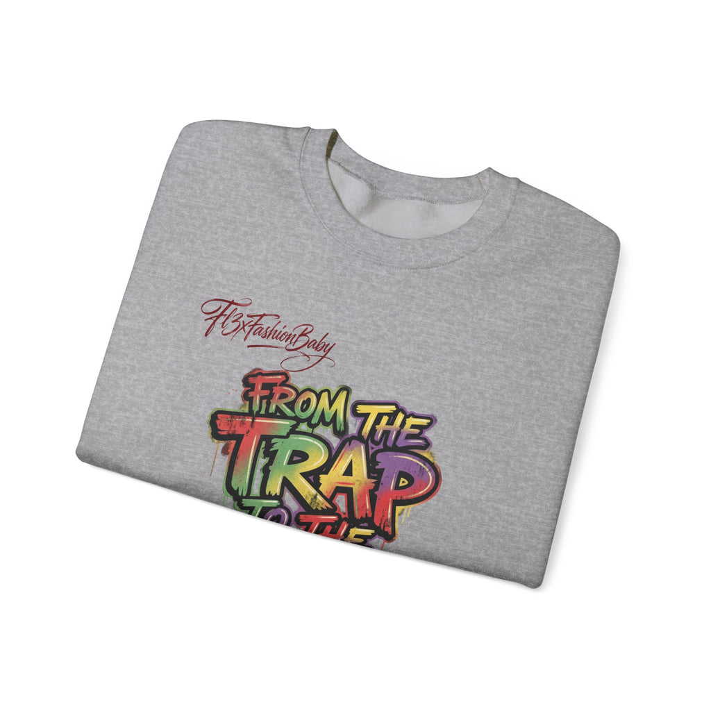 From the Trap to the Mob Crewneck Sweatshirt — Colorful Streetwear Graphic