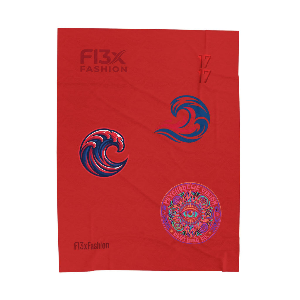 Plush Blanket - Psychedelic Wave Velveteen Throw