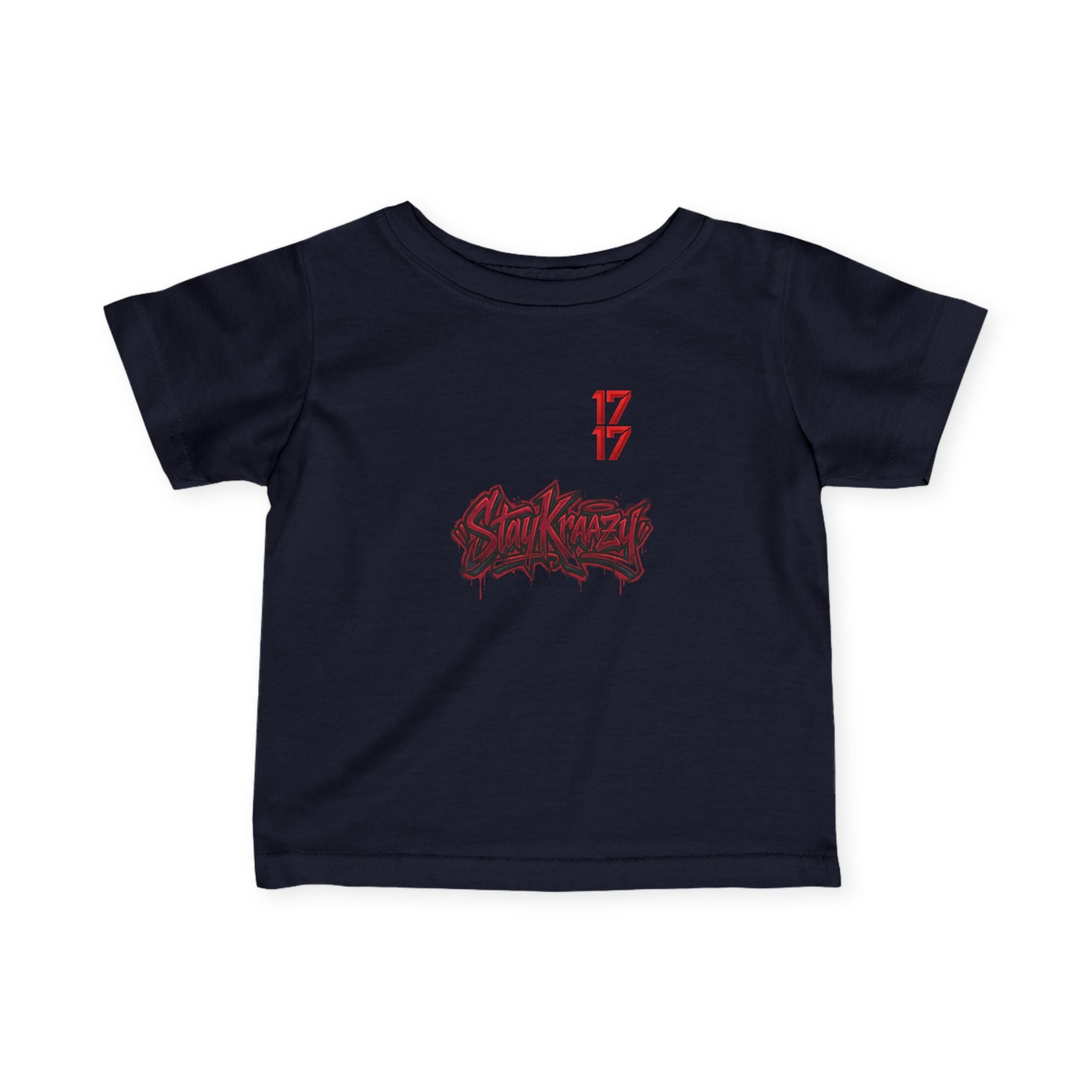 Infant Tee — Red Graffiti "17/17" Street Style Baby Shirt