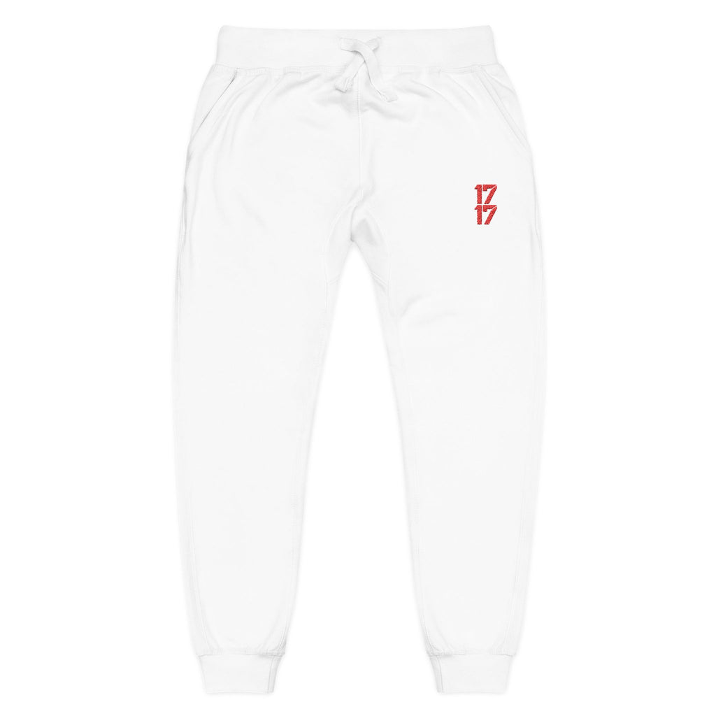 Embroidered '17' Fleece Sweatpants — Cozy Casual Joggers