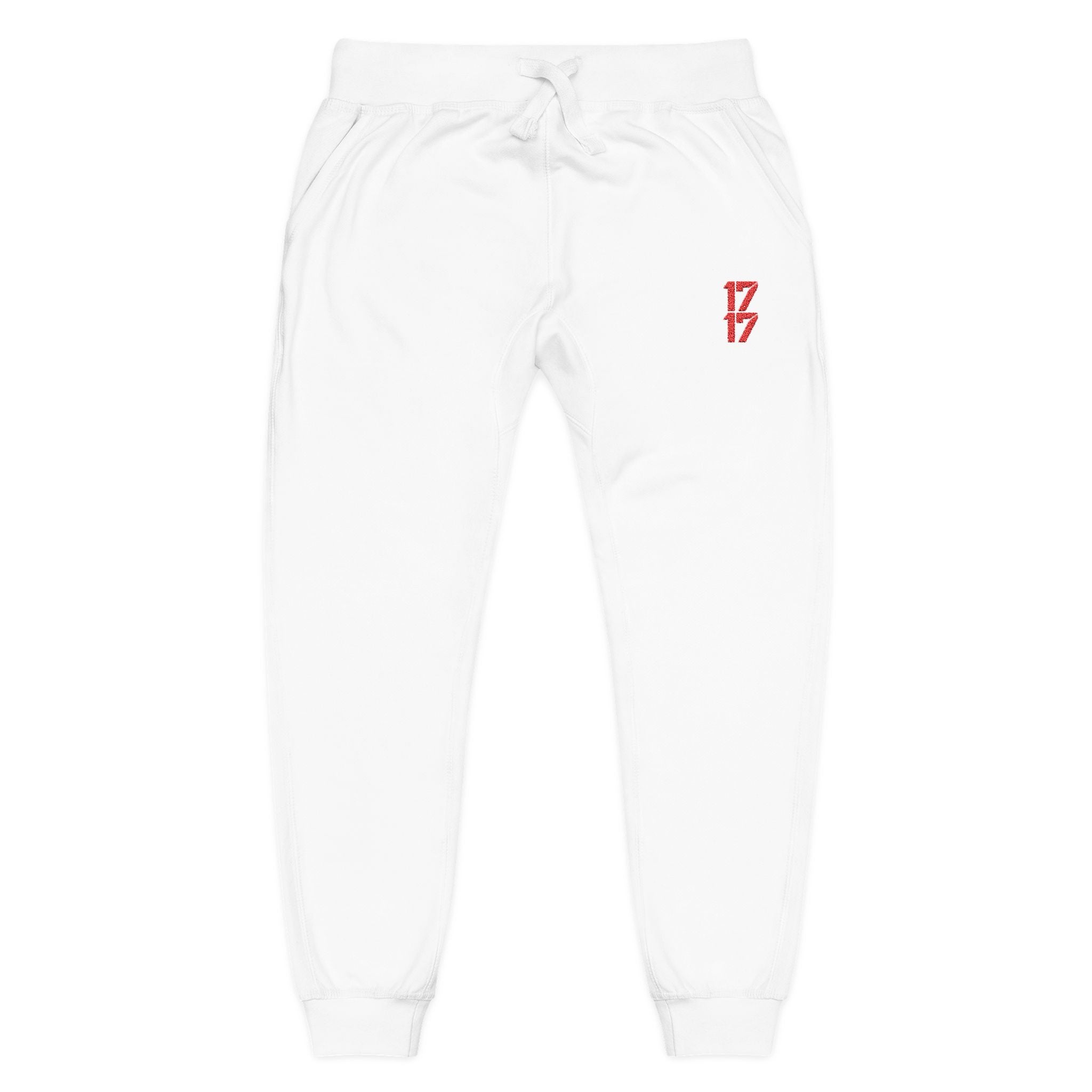 Embroidered '17' Fleece Sweatpants — Cozy Casual Joggers