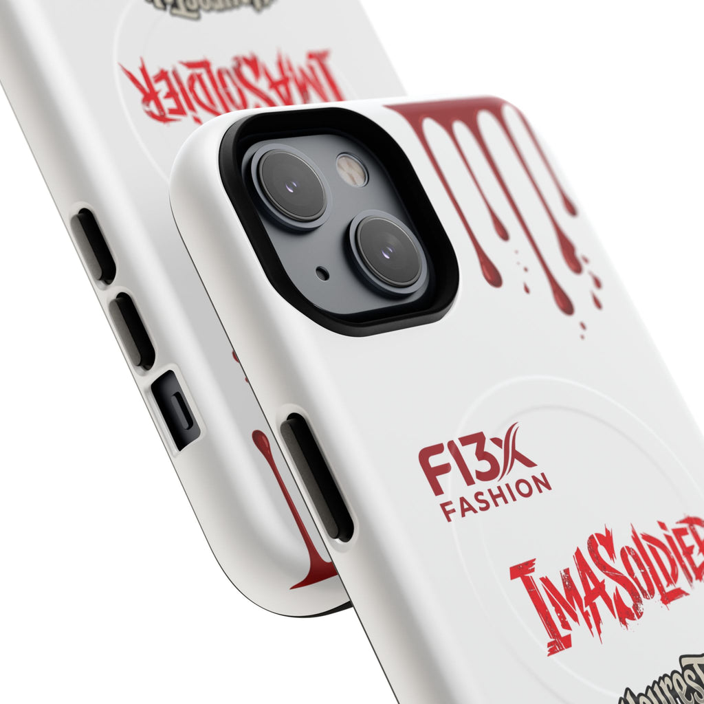 Tough Magnetic Phone Case — 'ImASoldier' Blood Drip Gaming Design