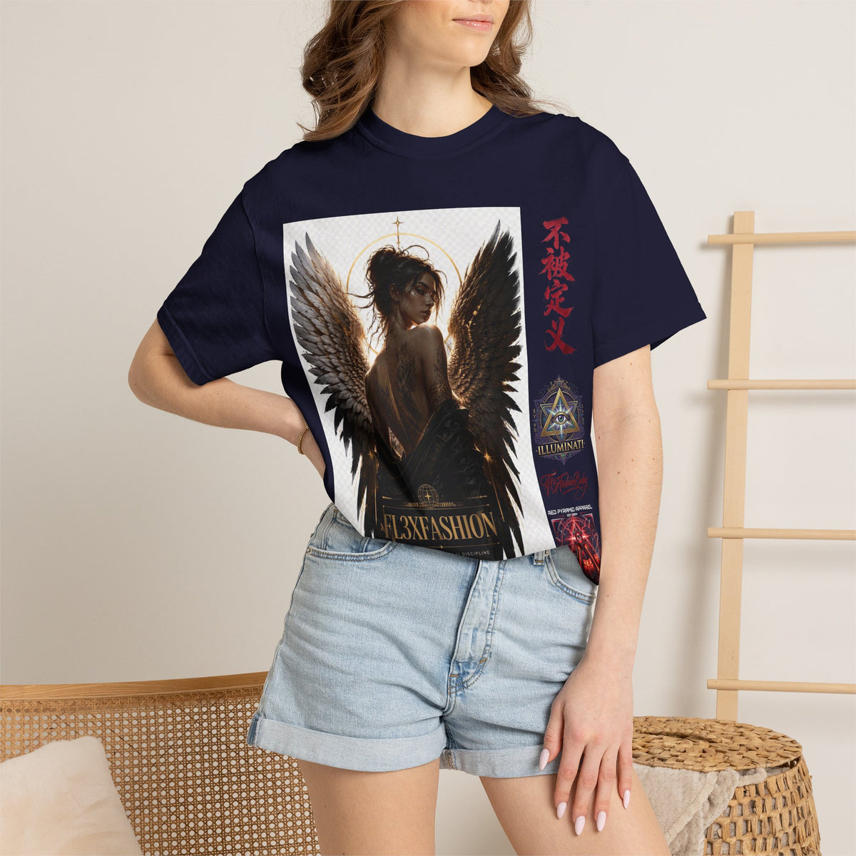 Angel Wings Graphic Tee — "FL3XFASHION" Gothic Streetwear T-Shirt
