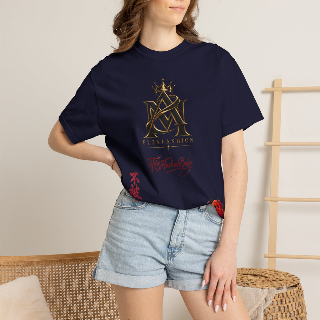 Graphic T-Shirt — Urban Asian-Inspired Logo Tee with Kanji & Devil Icon