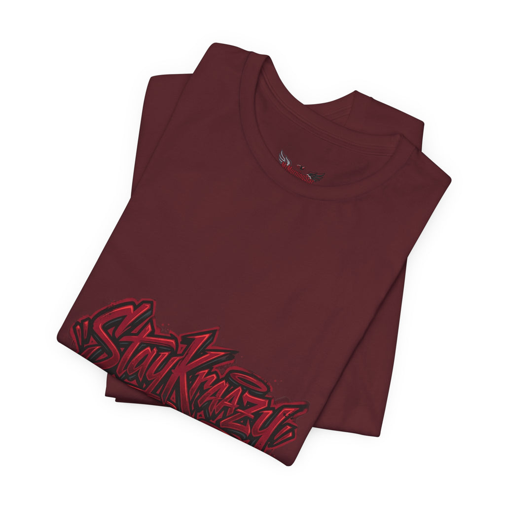 Stay Krazi Graffiti Tee — Red 17 Streetwear T‑Shirt