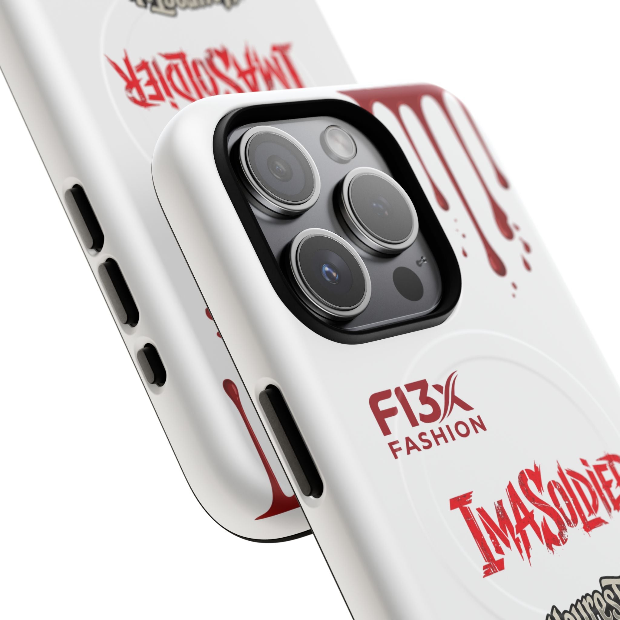 Tough Magnetic Phone Case — 'ImASoldier' Blood Drip Gaming Design