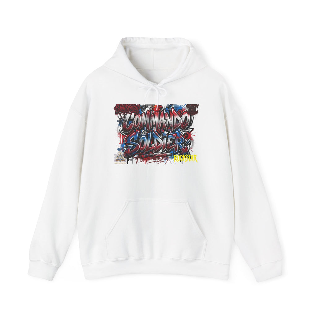 Command Soldier Graffiti Hoodie - Urban Streetwear Military Tribute
