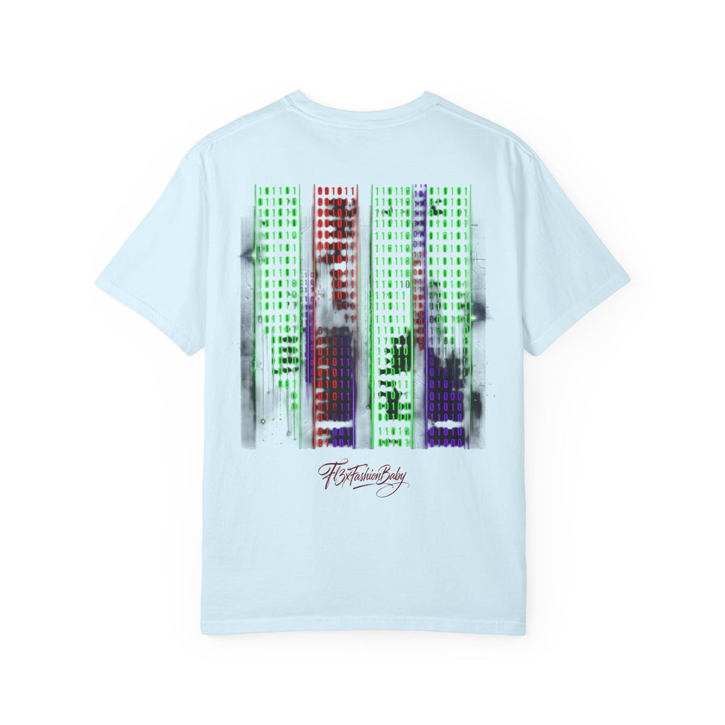 Graphic T-Shirt — Futuristic Cityscape Design with Japanese Calligraphy