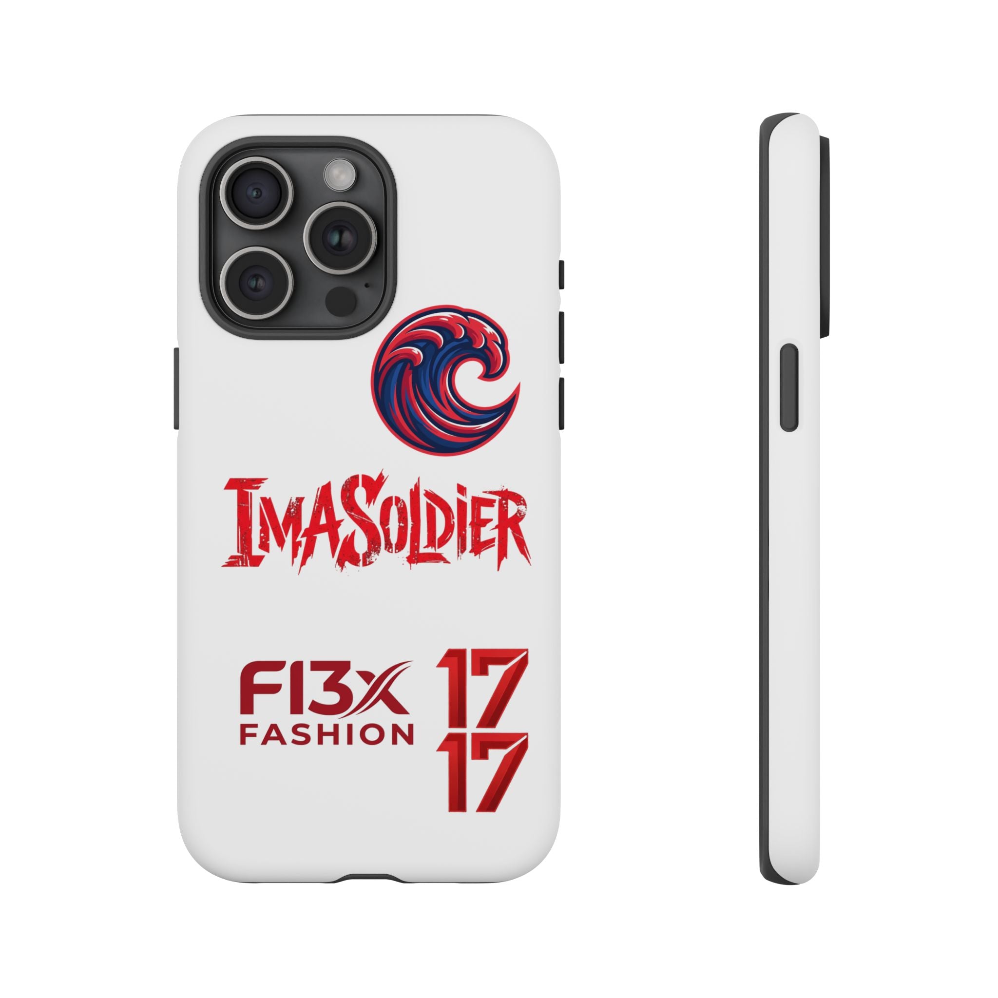 Phone Case — 'ImaSoldier' Red Wave Protective Hard Case