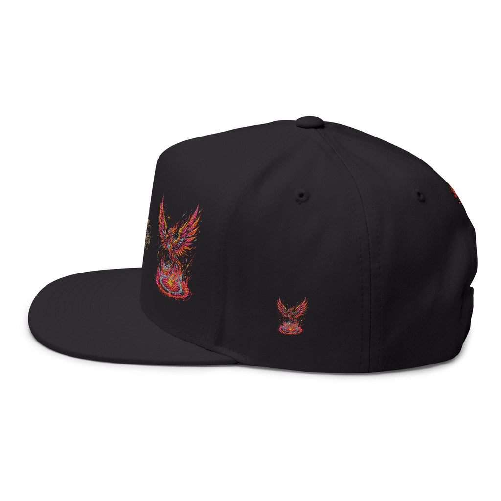 Embroidered Phoenix Flat Bill Cap — F13X Fashion Streetwear Snapback