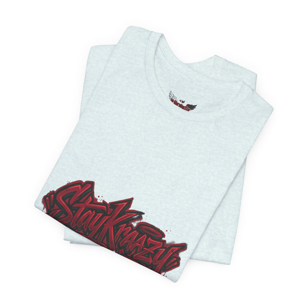 Stay Krazi Graffiti Tee — Red 17 Streetwear T‑Shirt