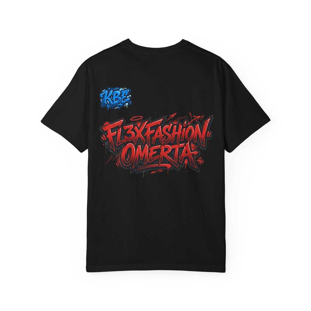 Cyberpunk Streetwear T-Shirt — "Fl3x Fashion Omertà" Graphic