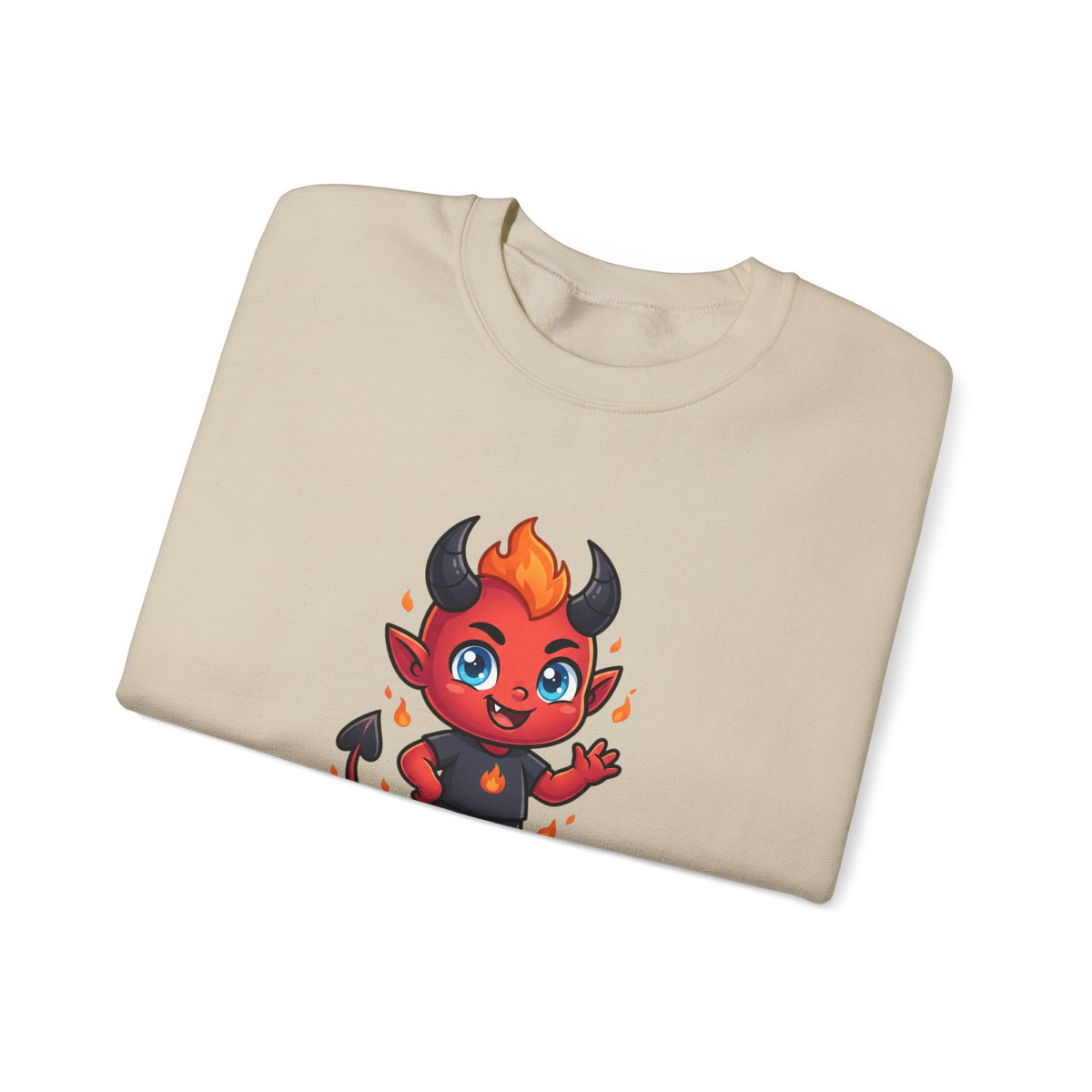 Cute Little Devil Crewneck Sweatshirt — 'Flirtatious Baby' Graphic