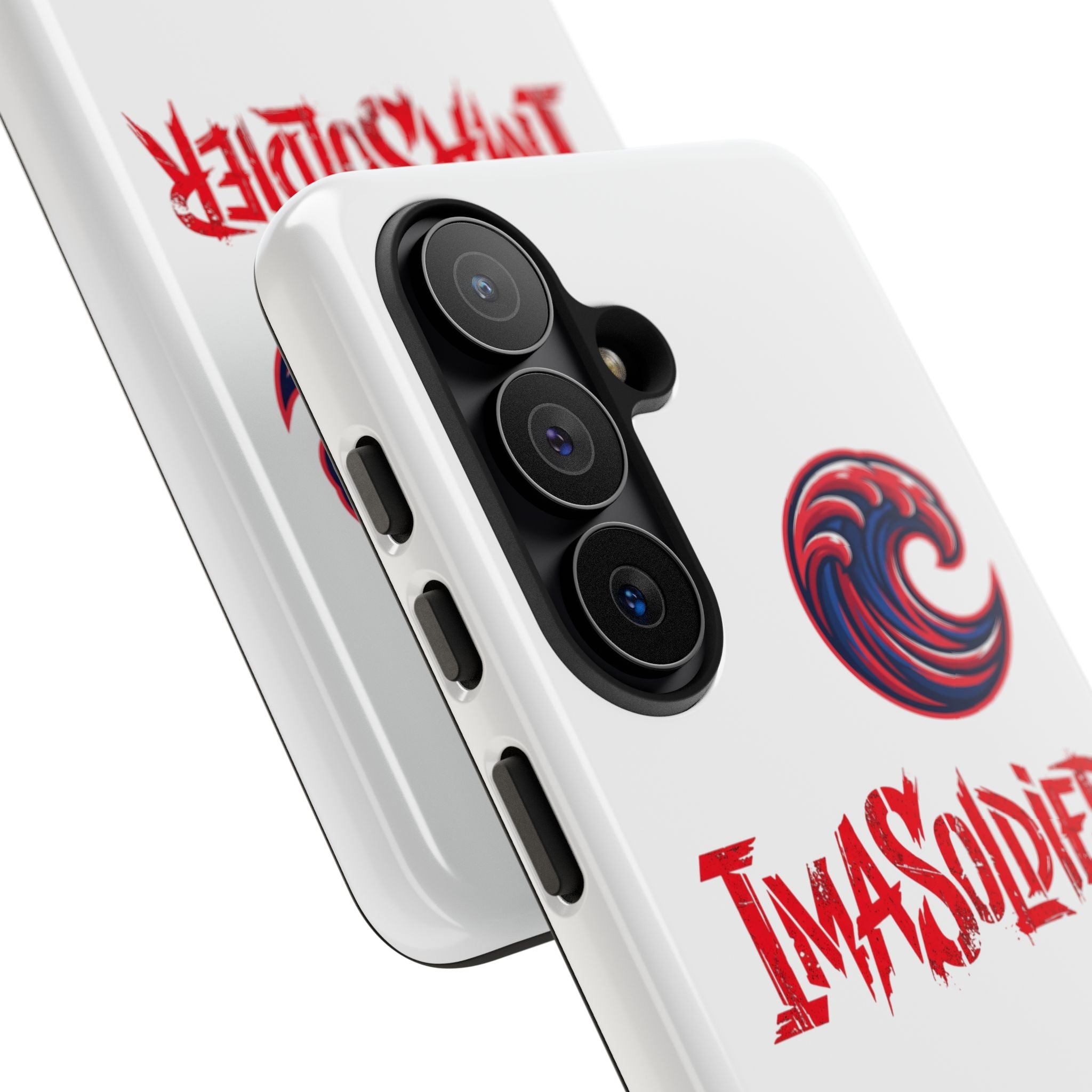 Phone Case — 'ImaSoldier' Red Wave Protective Hard Case