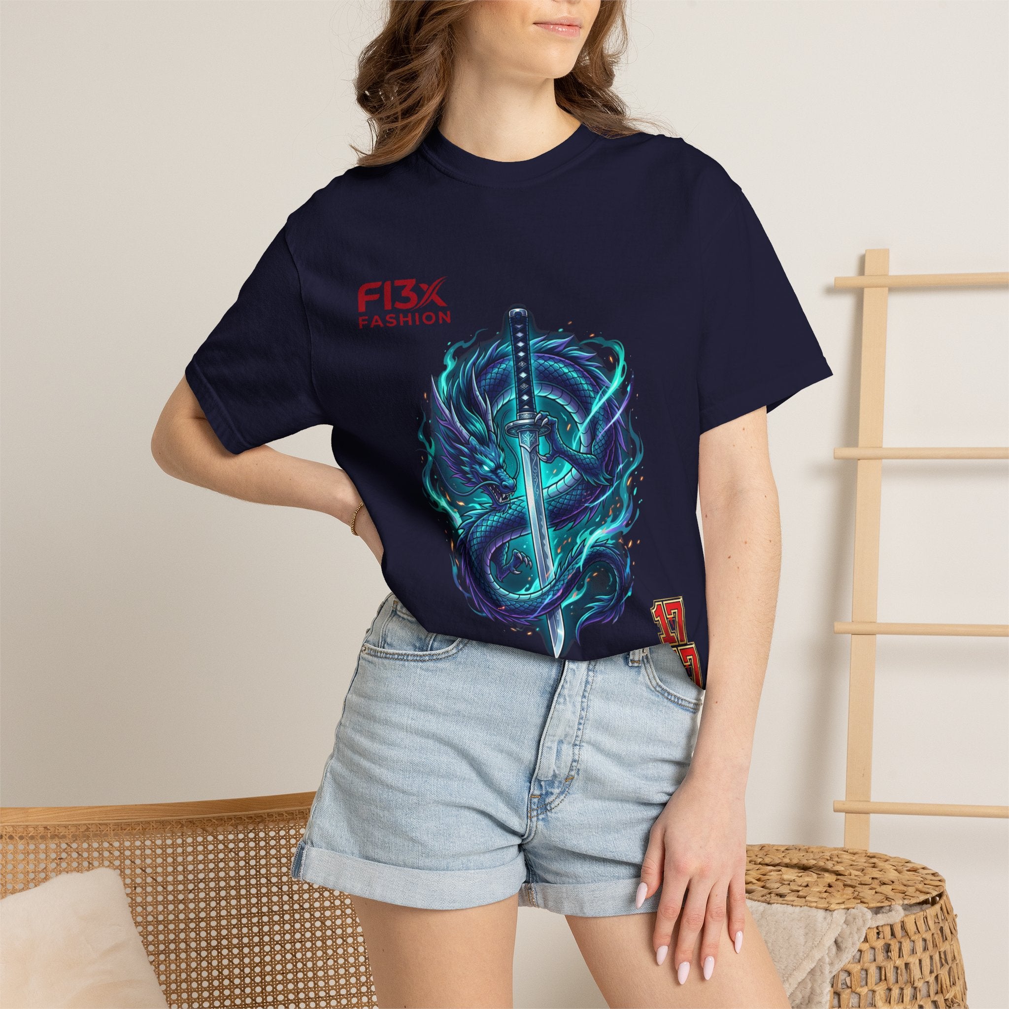 Dragon Katana T-Shirt — Neon Samurai Sword Graphic Tee (17/17)