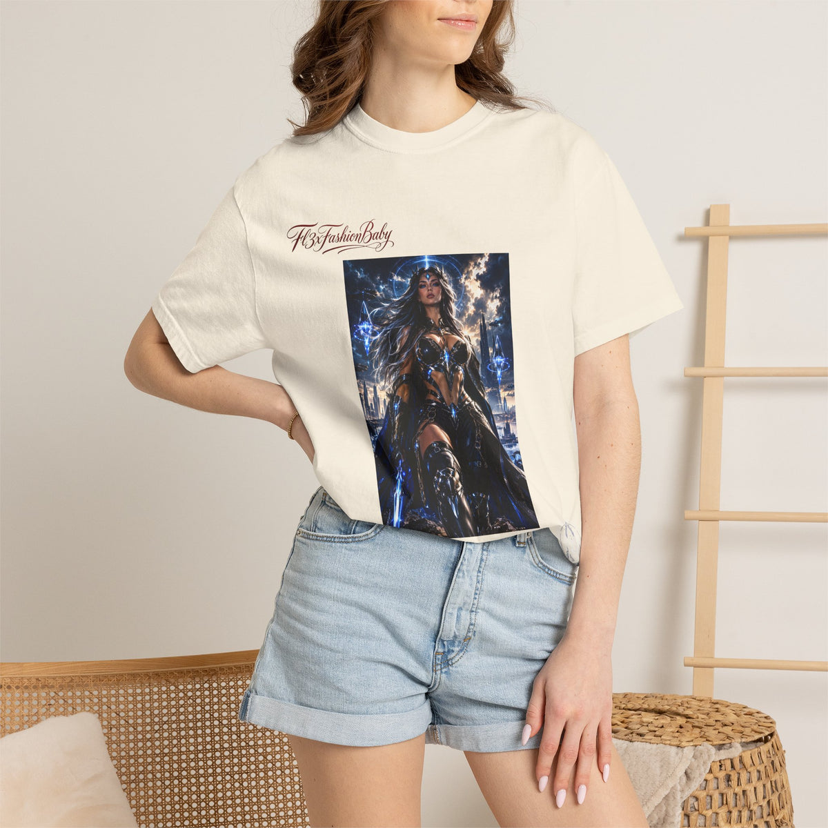Fantasy Warrior Graphic T-Shirt — "FB7FashionBaby" Logo Tee