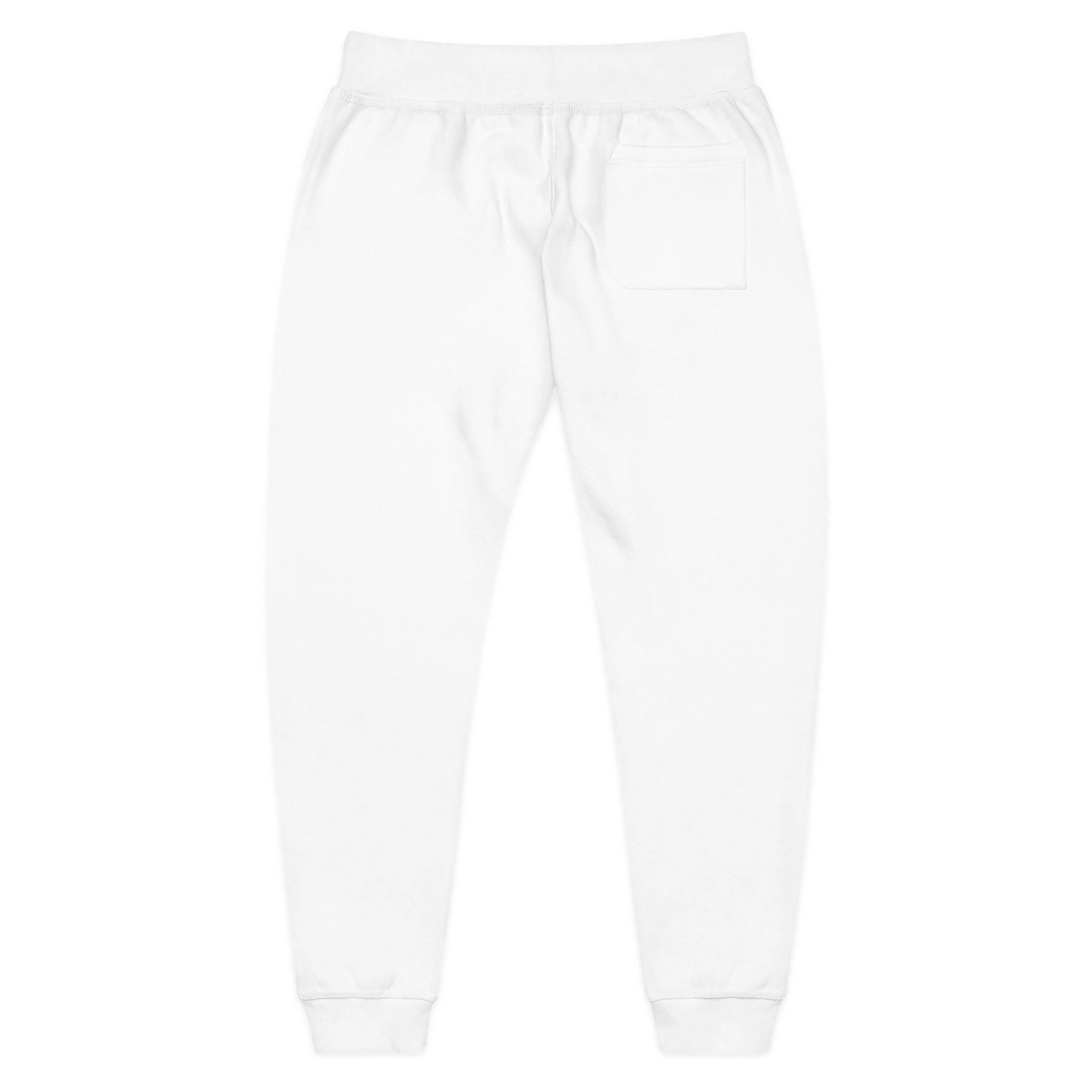 Embroidered Drip Horror Sweatpants — White Fleece Joggers