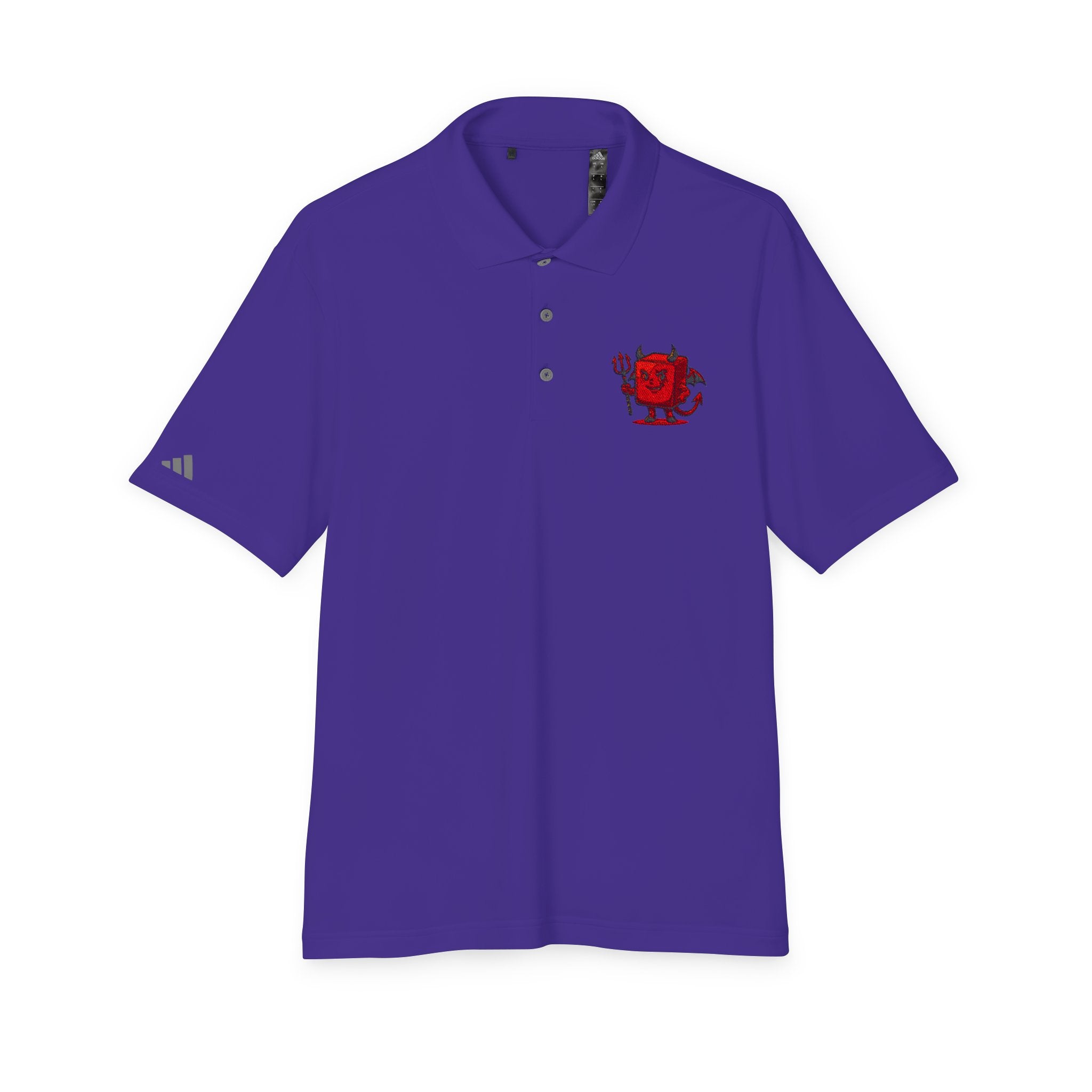 Red Devil Logo Polo Shirt — Embroidered Small Chest Graphic, Golf & Casual Wear