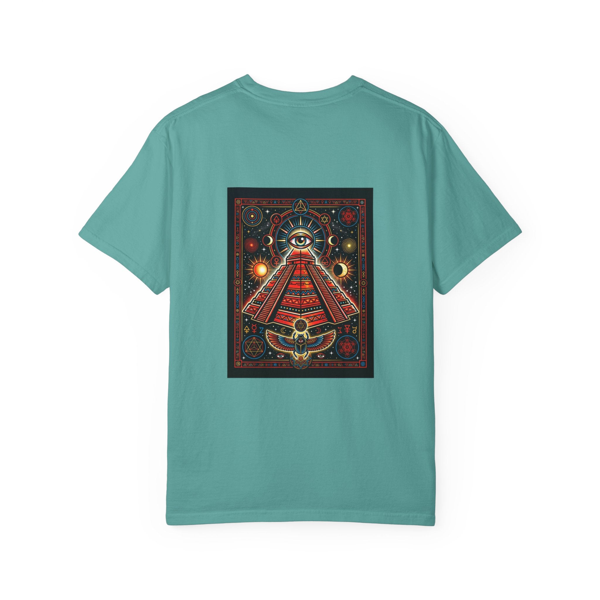 Graphic T-Shirt — Occult Pyramid Eye Design with 'Fix Fashion' Patch