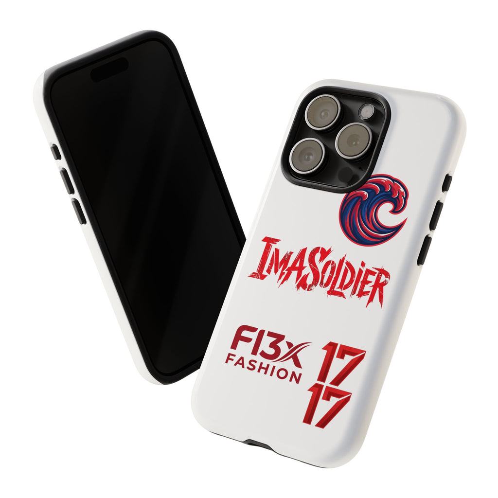 Phone Case — 'ImaSoldier' Red Wave Protective Hard Case