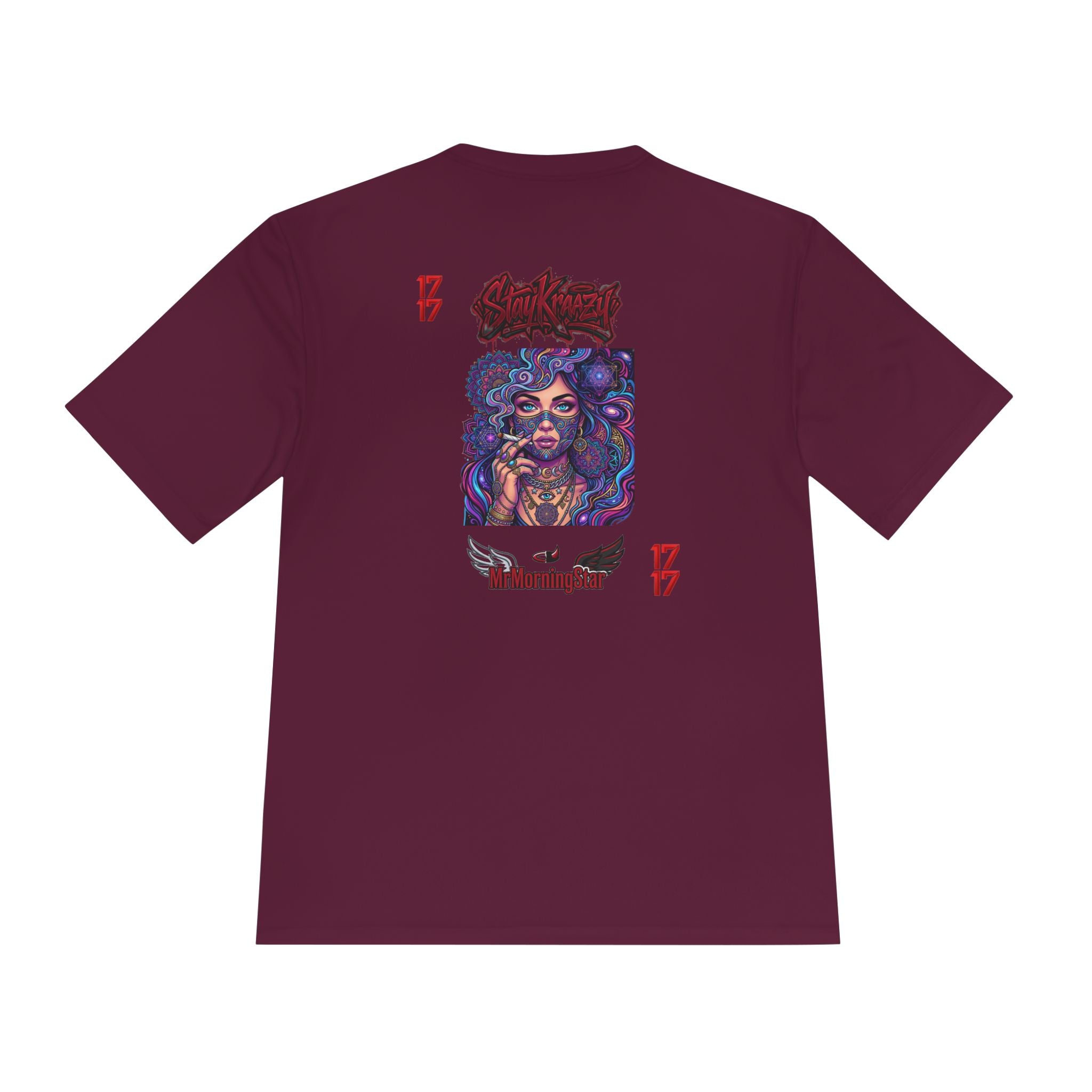 Psychedelic Woman Graphic Tee — Retro Cosmic Portrait Moisture‑Wicking Shirt
