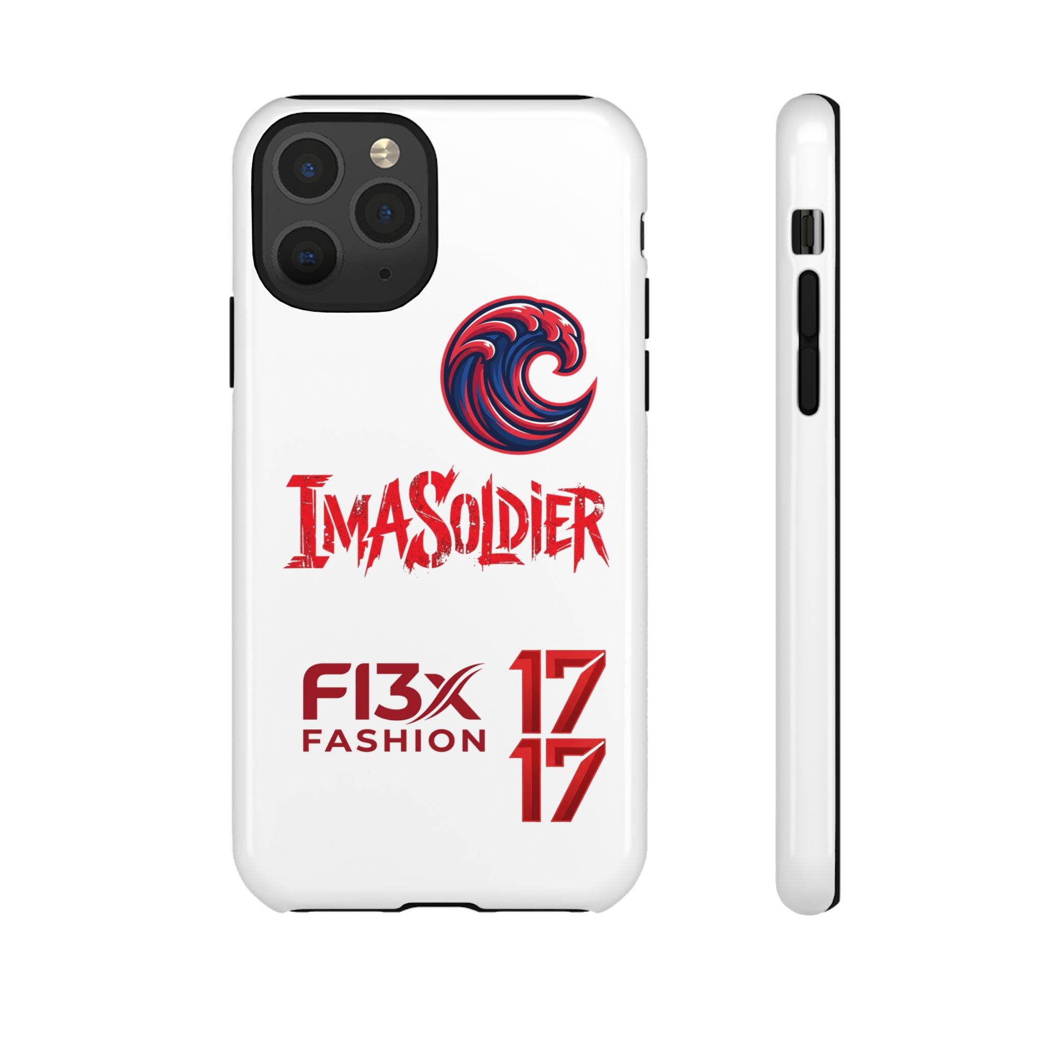 Phone Case — 'ImaSoldier' Red Wave Protective Hard Case