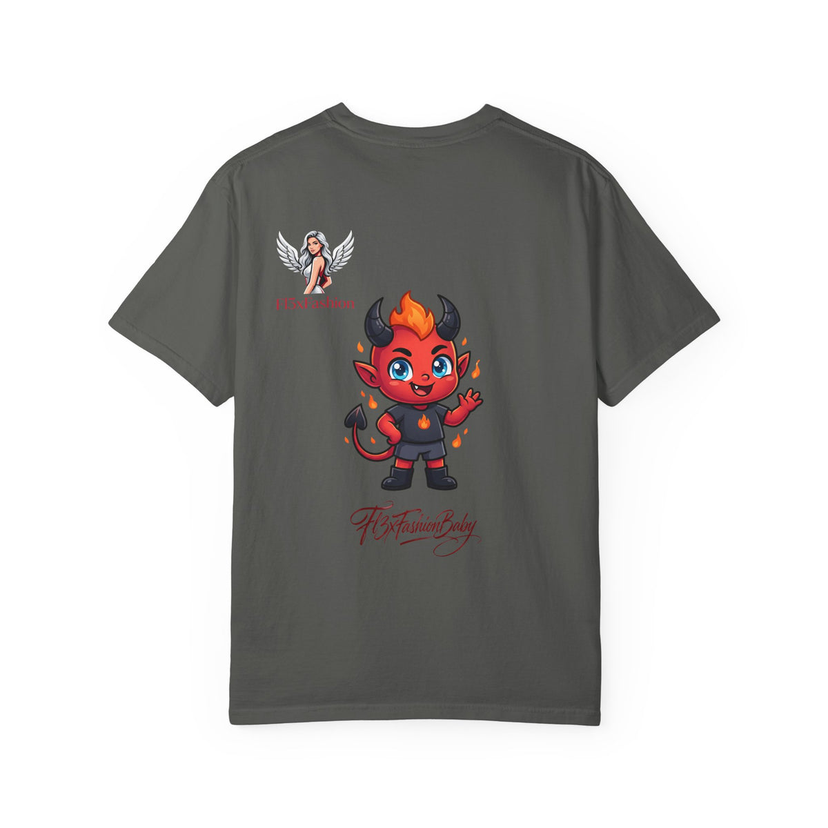 Devil Cartoon Graphic T-Shirt — Fiery Cute Demon Design