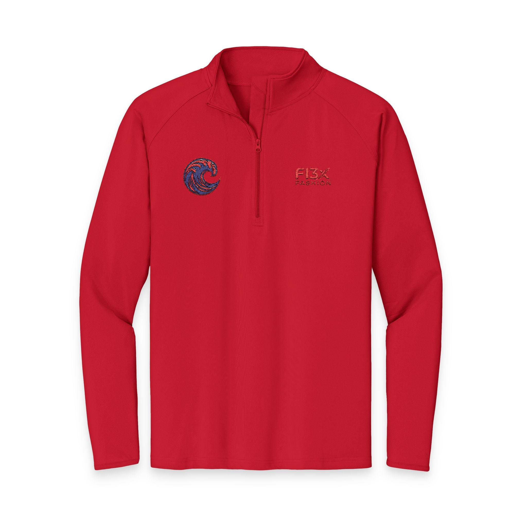 Embroidered Men's Quarter-Zip Pullover — FISX Racing Logo