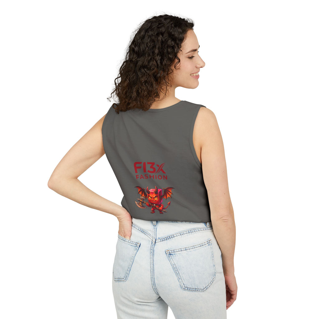 FL3X Fashion Graphic Tank Top — Neon Smiley & Devil Logo Streetwear