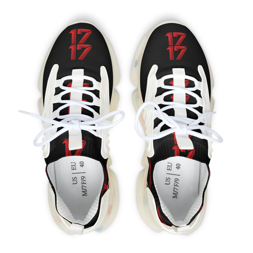 Women’s Mesh Sneakers — Black Red 1717 Athletic Running Shoes