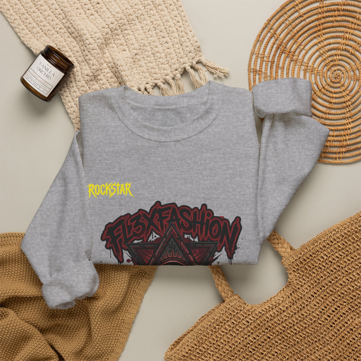 Graphic Crewneck Sweatshirt — Dark Eye Pyramid Streetwear Design