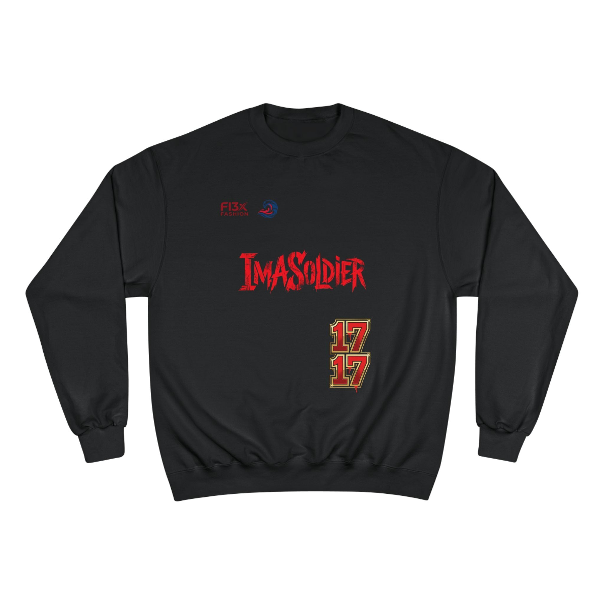 Soldier Graphic Sweatshirt — “I’ma Soldier” Red Streetwear Crewneck