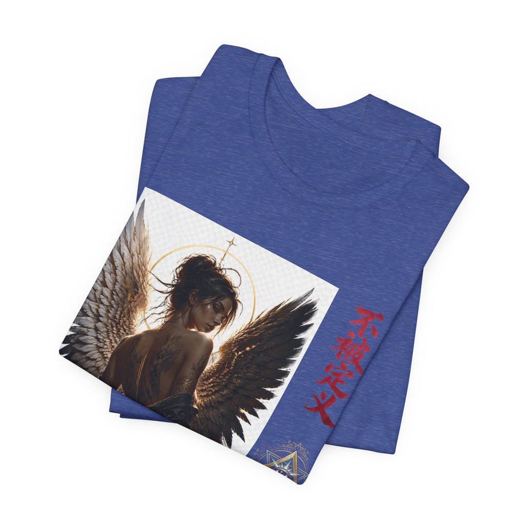 Angel Wings Graphic Tee — '不被定义' Asian-Inspired Dark Angel T-Shirt