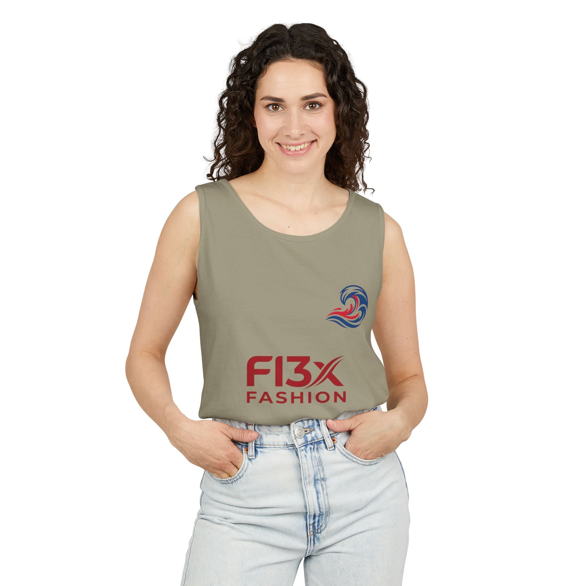 Graphic Tank Top - Colorful Cosmic Woman Illustration