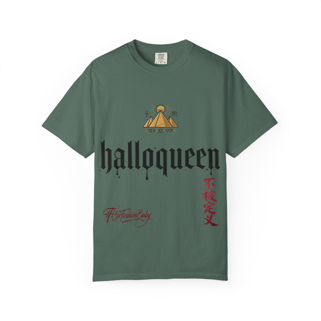 Halloqueen Graphic T-Shirt — Gothic Pyramid & All-Seeing Eye Streetwear