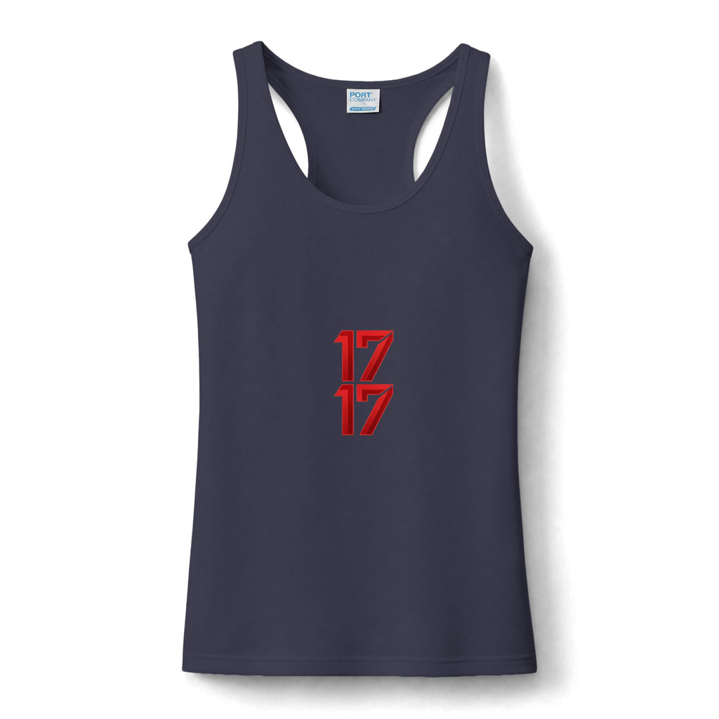 Women's Performance Tank Top – '17 17' Front & 'Stay Krazy' Back Athletic Graphic Tank