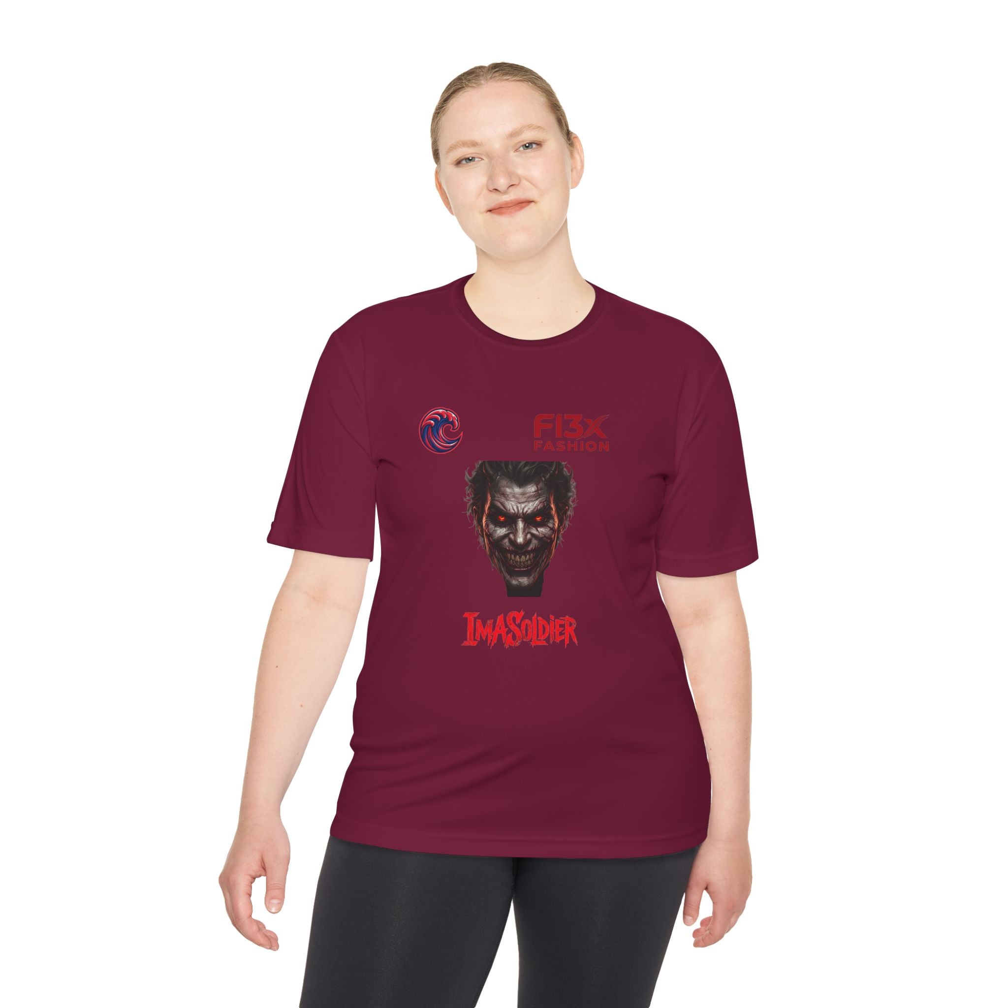 ImaSoldier Graphic Tee — Dark Joker Face Logo Moisture‑Wicking Shirt