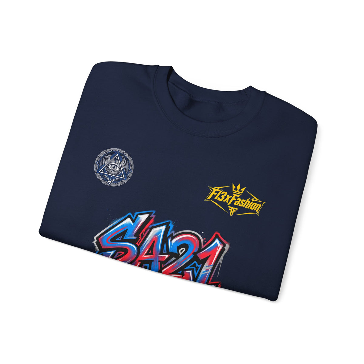 Graffiti 'SA21' Crewneck Sweatshirt – Urban Streetwear Graphic Pullover