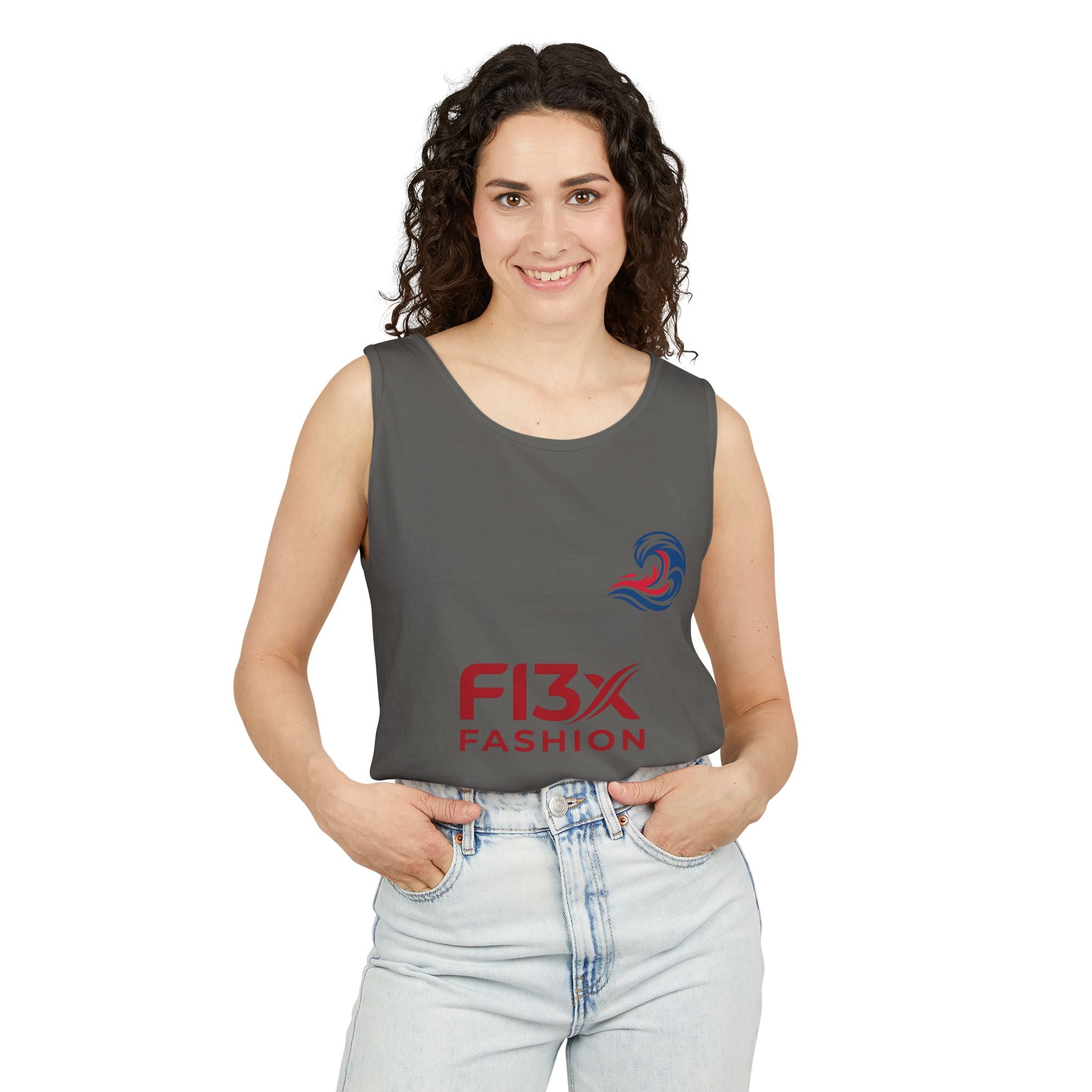 Graphic Tank Top - Colorful Cosmic Woman Illustration