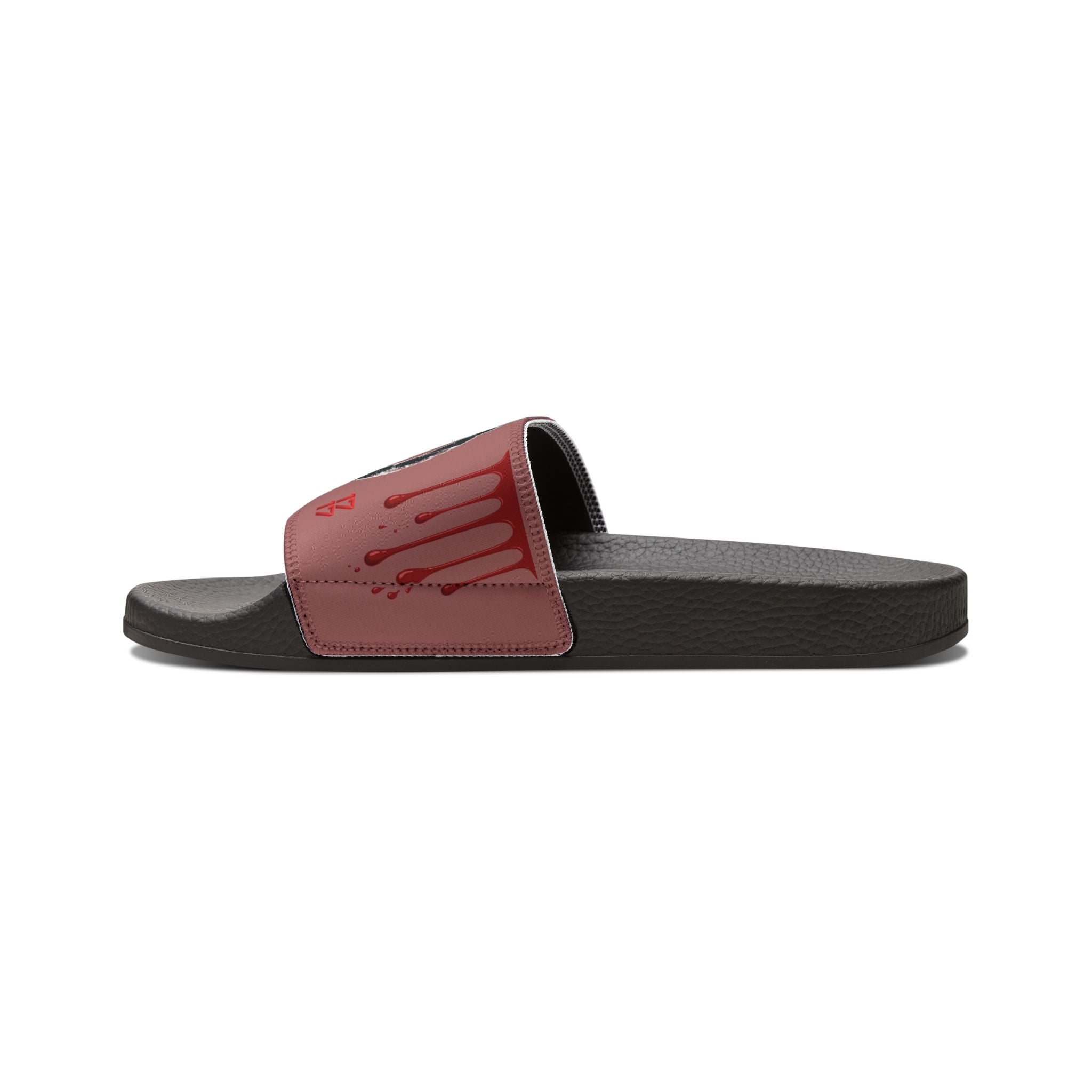 Women's Slip-On Sandals — Red Anarchy Symbol Removable-Striped Strap Slides