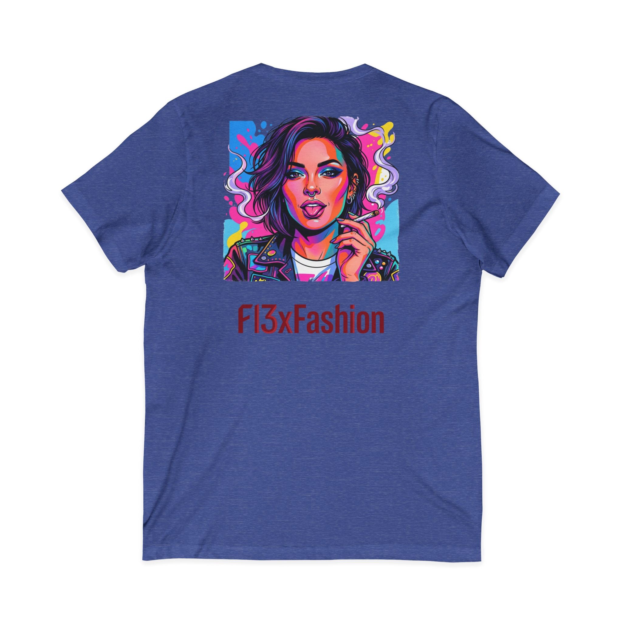 Pop Art Portrait V-Neck Tee — FI3xFashion Graphic T-Shirt