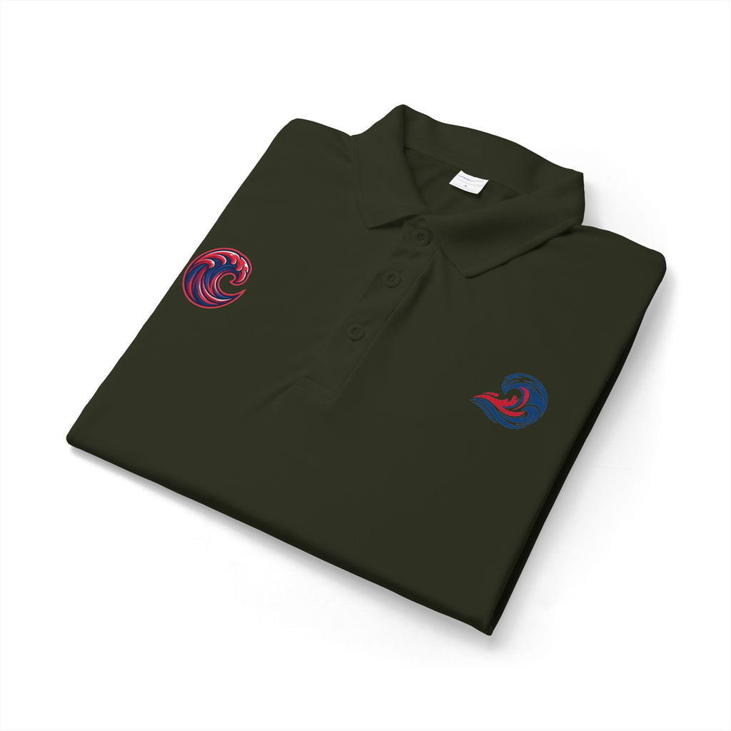 Embroidered Wave Logo Polo Shirt — Breathable Performance Golf & Work Polo