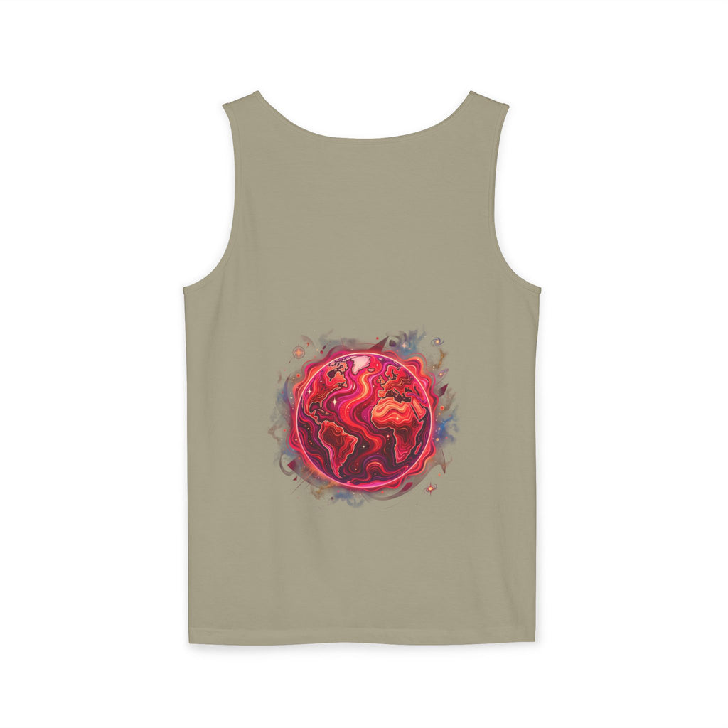 Red Planet Graphic Tank Top — '17/17' Streetwear Planet Design
