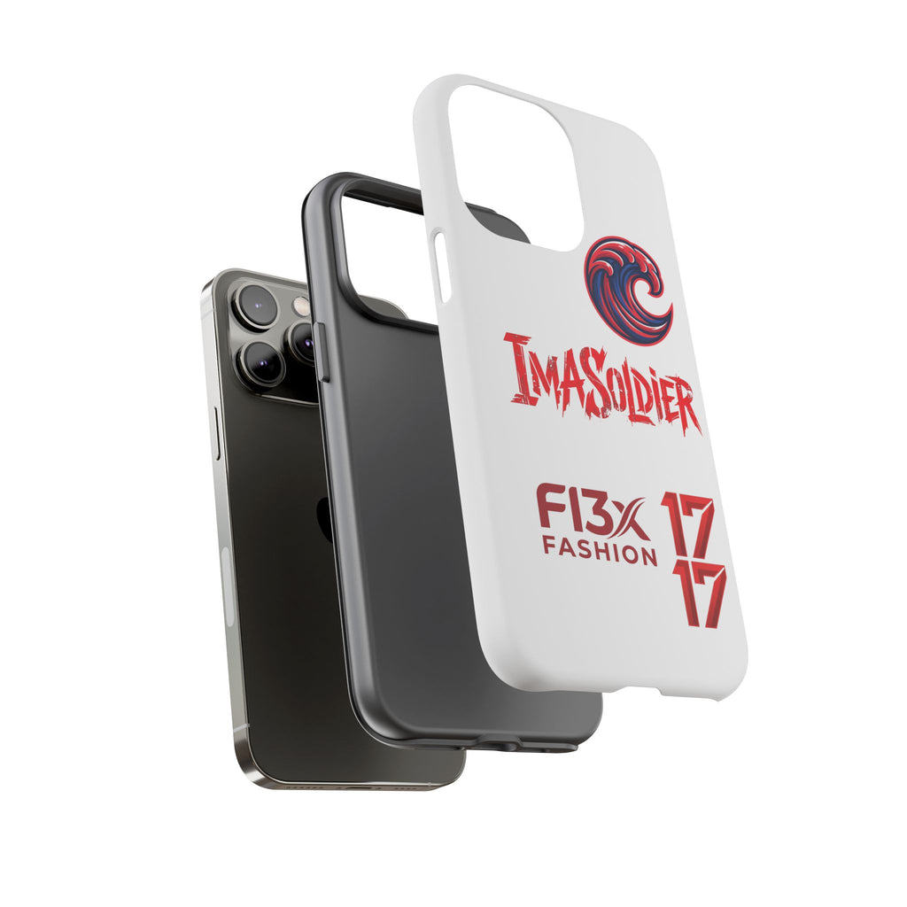 Phone Case — 'ImaSoldier' Red Wave Protective Hard Case