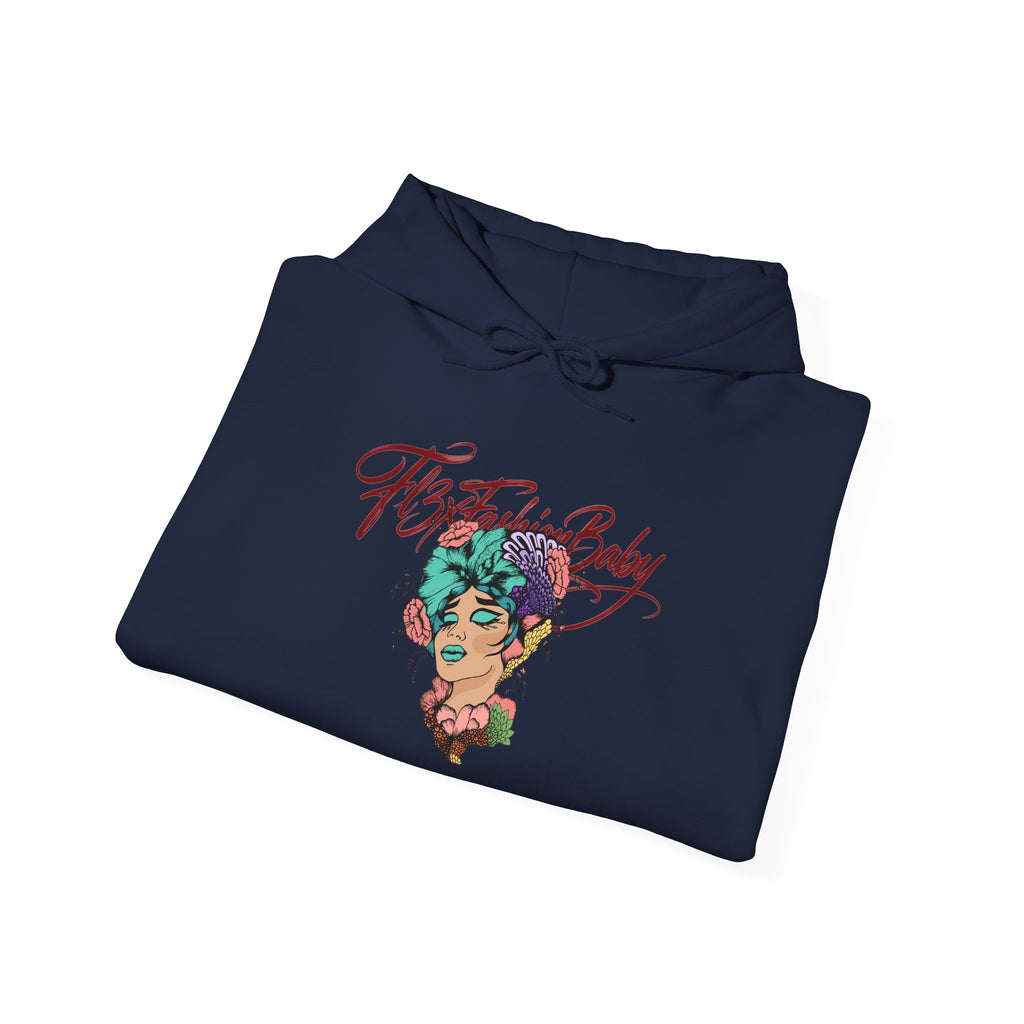 Hoodie — "Fate, Time Baby" Colorful Floral Portrait Graphic Hoodie