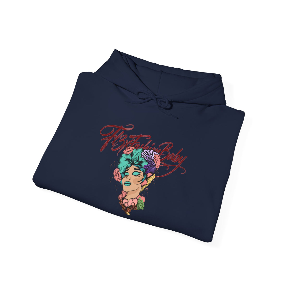 Hoodie — "Fate, Time Baby" Colorful Floral Portrait Graphic Hoodie