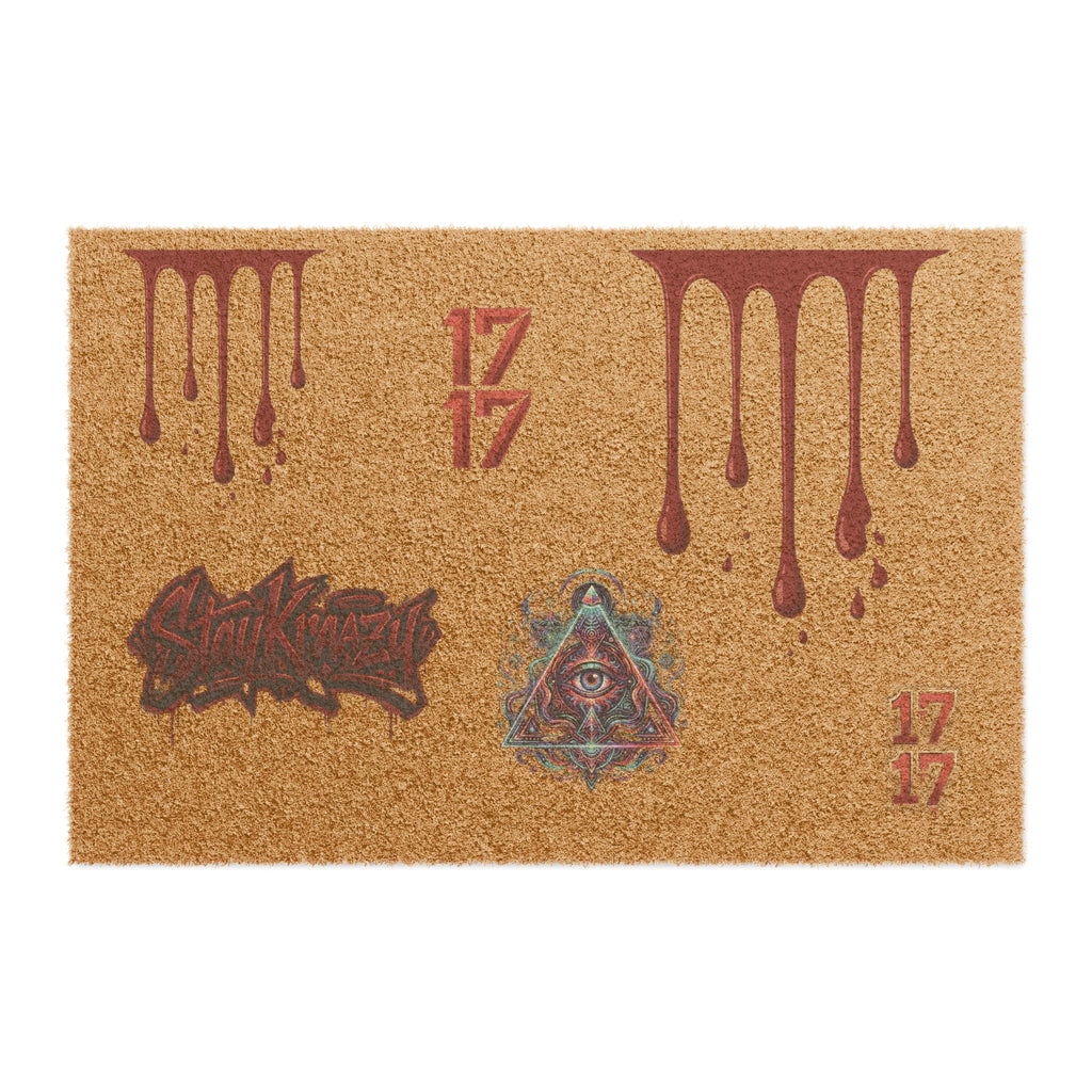 Doormat — Gothic Drip Welcome Mat with Illuminati Eye & Graffiti Accents